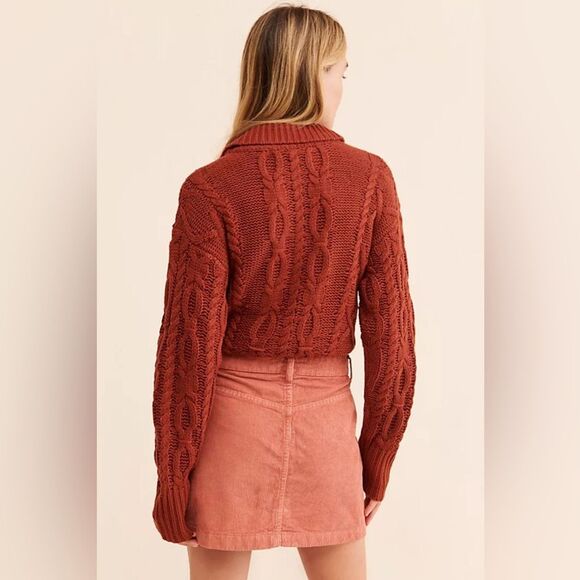 NWOT Free People Ray Cotton Corduroy a line  Mini skirt color Myrrh Rust - Picture 7 of 15